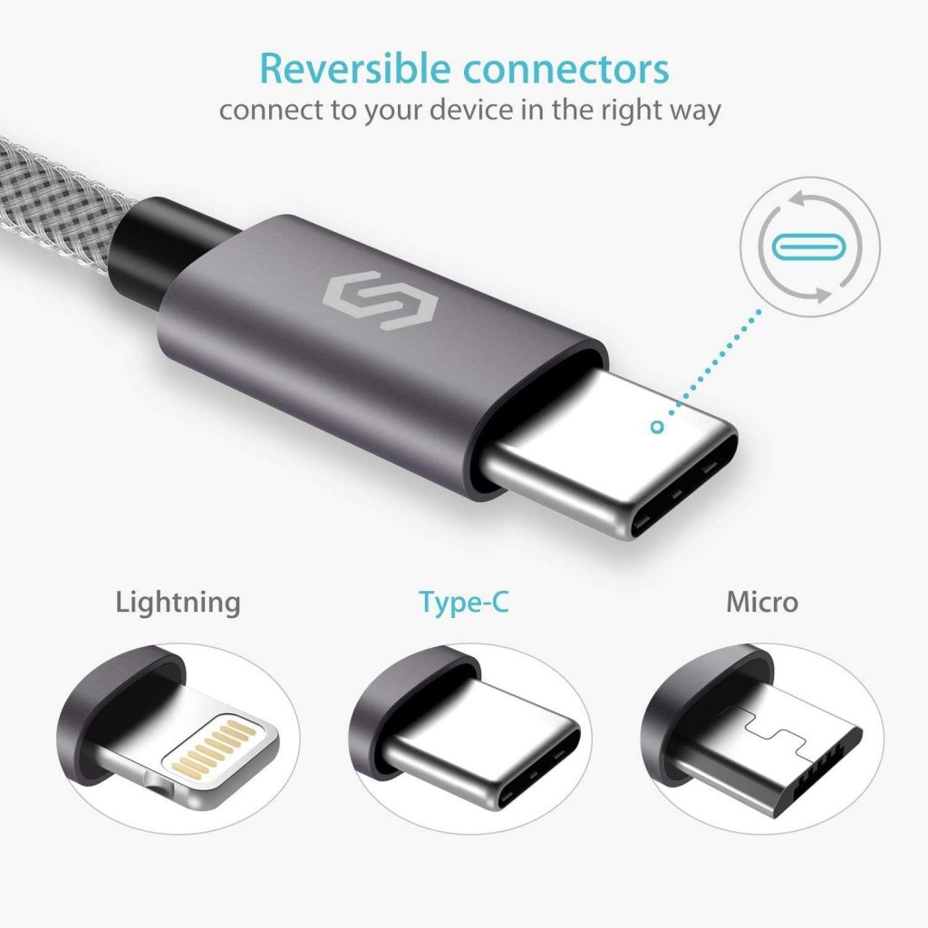 CABLE CARGADOR TIPO C DE NYLON TRENZADO SYNCWIRE 2 MTS Útil